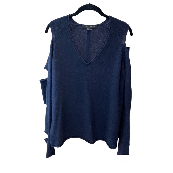 Skull Cashmere Navy Open Sleeve Sweater